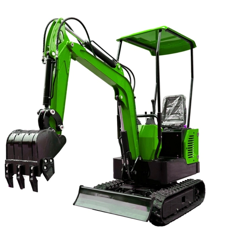 Mini excavator prepared for export in standard wooden case