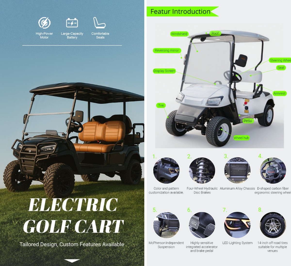 4 Seater Lifted Off Road Electric Golf Cart