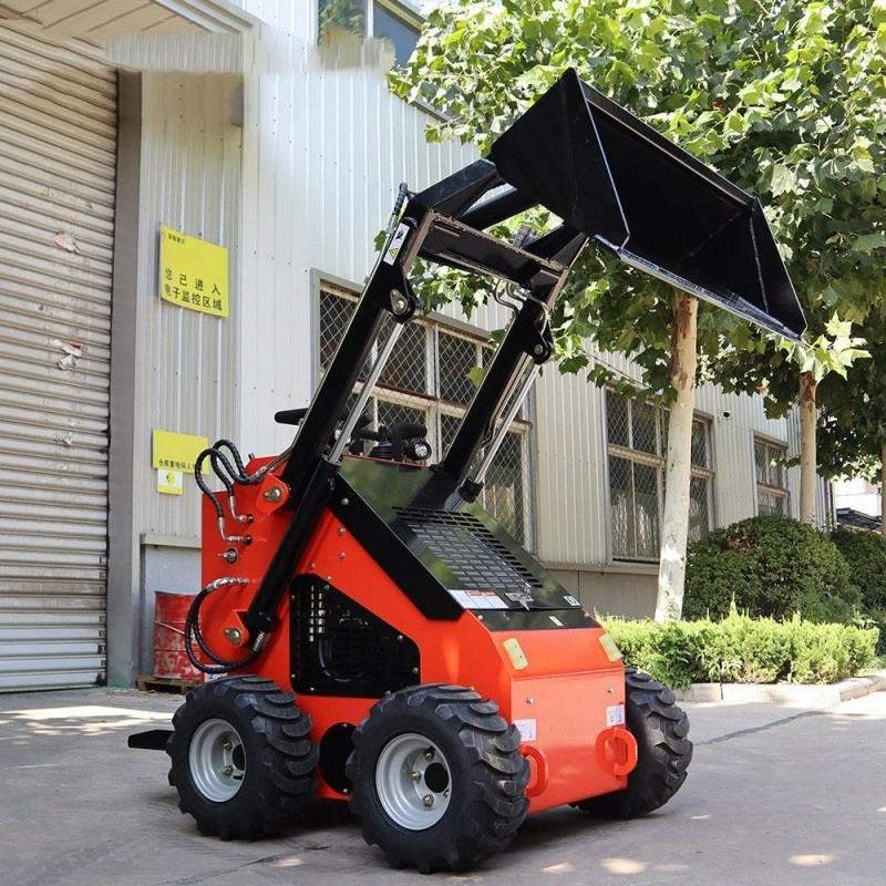 Compact skid steer loader side perspective