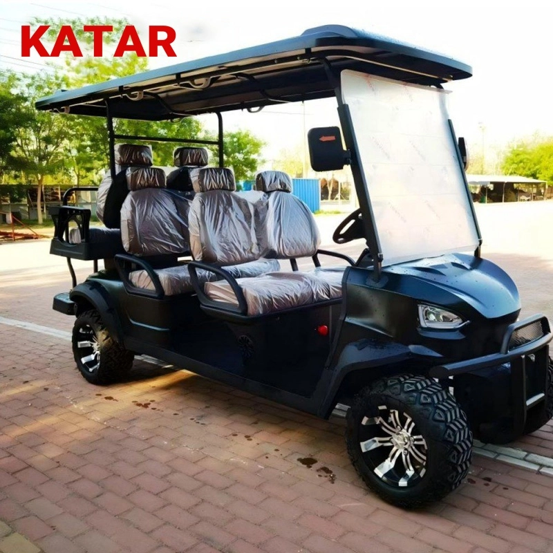 Close-up detail view of a premium electric golf cart chassis